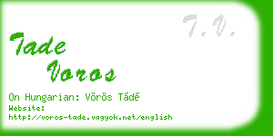 tade voros business card